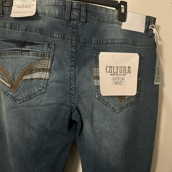 NWT:Men Cultura straight fit jeans, Size 38, Y2K Flair, Vintage wash, & Retro - Picture 14 of 15